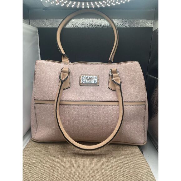 G by Guess Pink Logo Satchel Structured Tote Bag - Picture 2 of 11